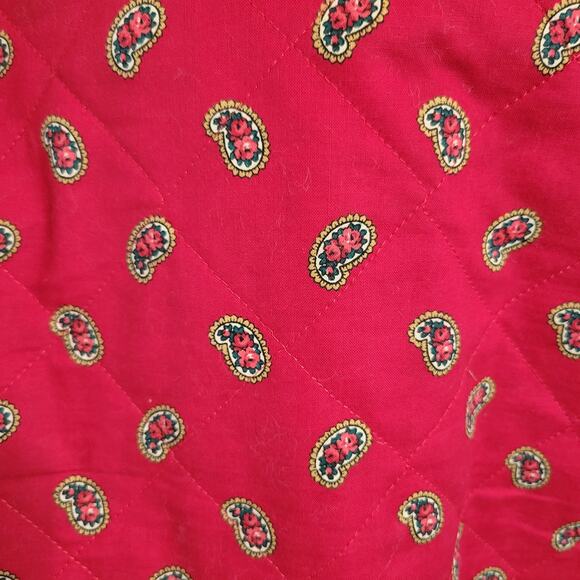 VTG Vera Bradley Cropped Quilted Button Jacket Blazer Large Red Paisley Fall 91 - Picture 6 of 9